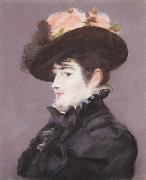 Portrait de Jeanne Martin au Chapeau orne d'une Rose Edouard Manet